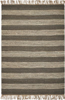 Rugs Jute Rug - 3'3" x 5'3" Jute Slate/Ivory Area Rug HomeRoots