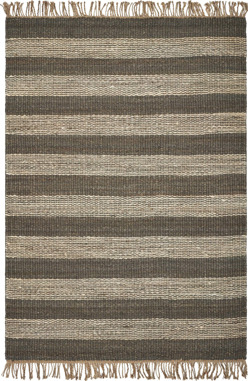 Rugs Jute Rug - 3'3" x 5'3" Jute Slate/Ivory Area Rug HomeRoots