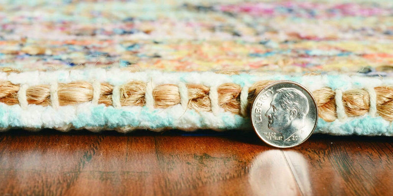 Rugs Jute Rug - 39" X 63" X 0.'25" Spa Jute / Polyester Rug HomeRoots