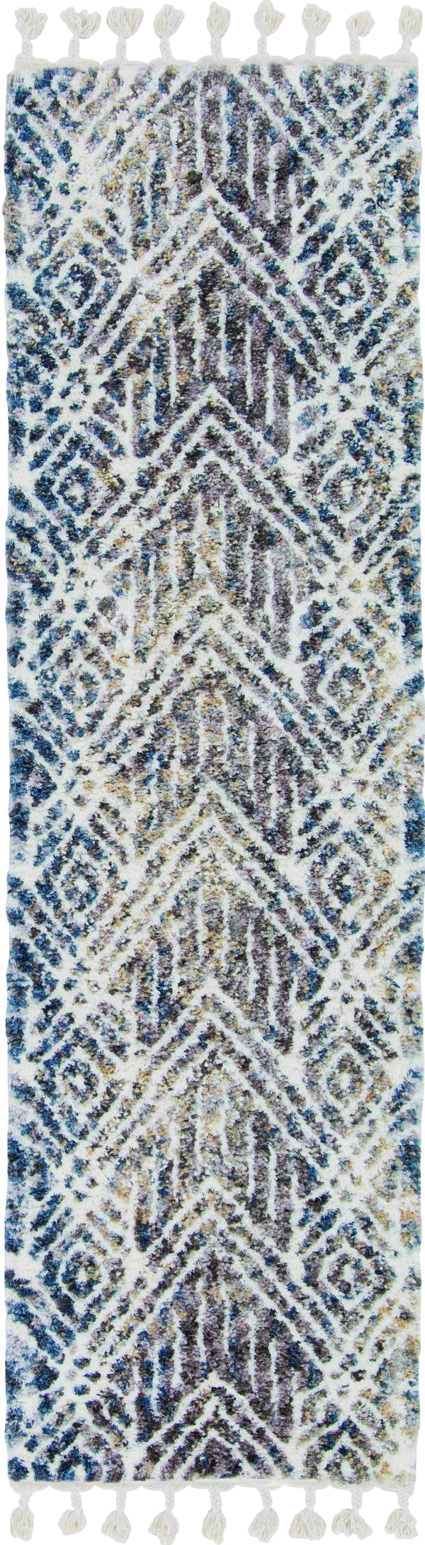 Rugs Kitchen Rugs - 105" X 156" X 1" Grey/Ivory Polyester Rug HomeRoots
