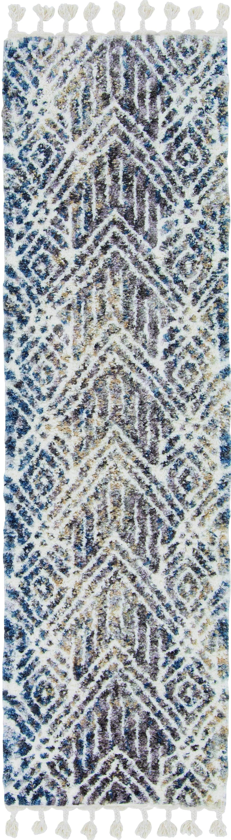 Rugs Kitchen Rugs - 105" X 156" X 1" Grey/Ivory Polyester Rug HomeRoots