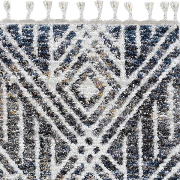Rugs Kitchen Rugs - 94" X 126" X 1" Grey/Ivory Polyester Rug HomeRoots