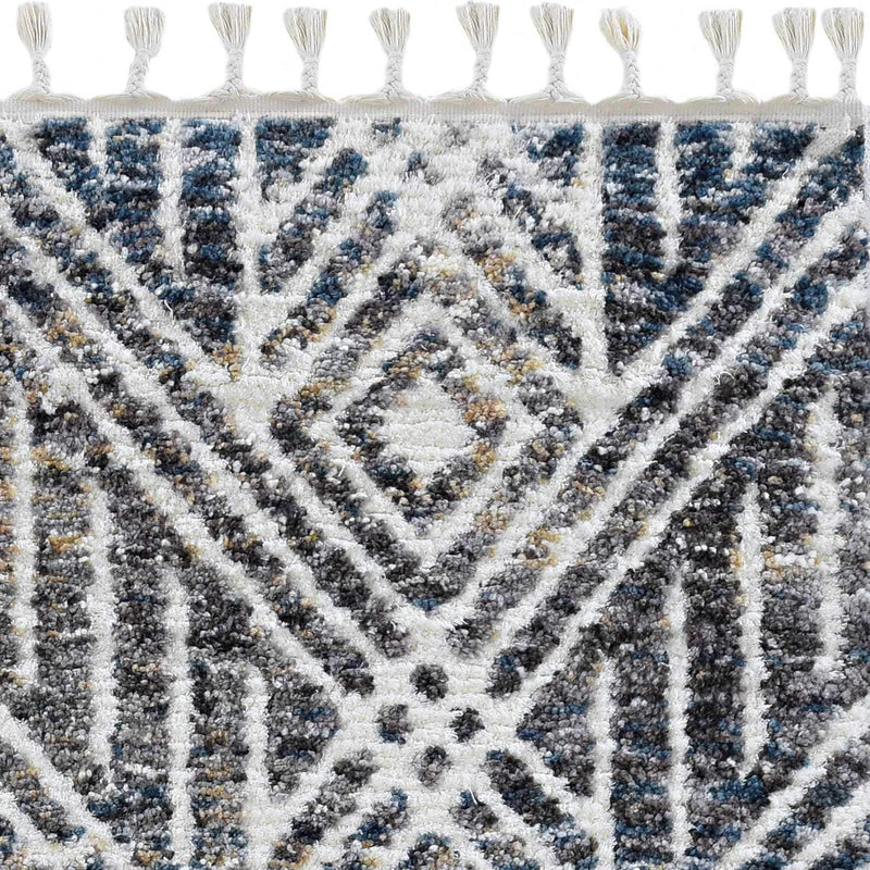 Rugs Kitchen Rugs - 94" X 126" X 1" Grey/Ivory Polyester Rug HomeRoots
