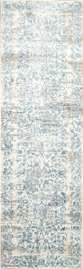 Rugs Kitchen Runner Rugs - 2'2" x 6'11" Runner Polypropylene Ivory/Blue Area Rug HomeRoots