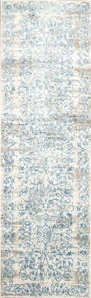 Rugs Kitchen Runner Rugs - 2'2" x 6'11" Runner Polypropylene Ivory/Blue Area Rug HomeRoots