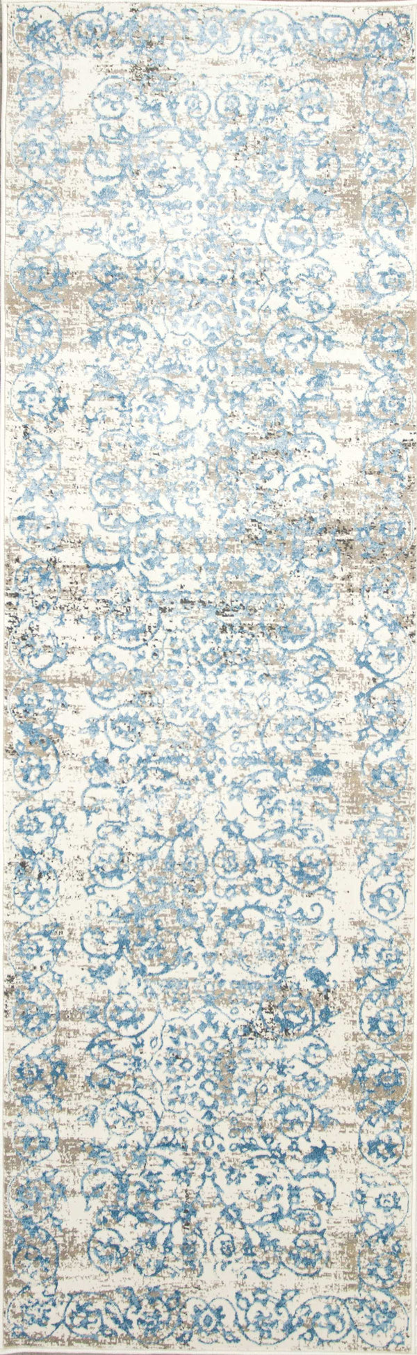 Rugs Kitchen Runner Rugs - 2'2" x 6'11" Runner Polypropylene Ivory/Blue Area Rug HomeRoots