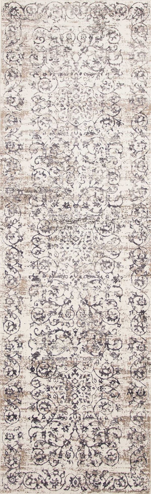 Rugs Kitchen Runner Rugs - 2'2" x 6'11" Runner Polypropylene Ivory/Grey Area Rug HomeRoots