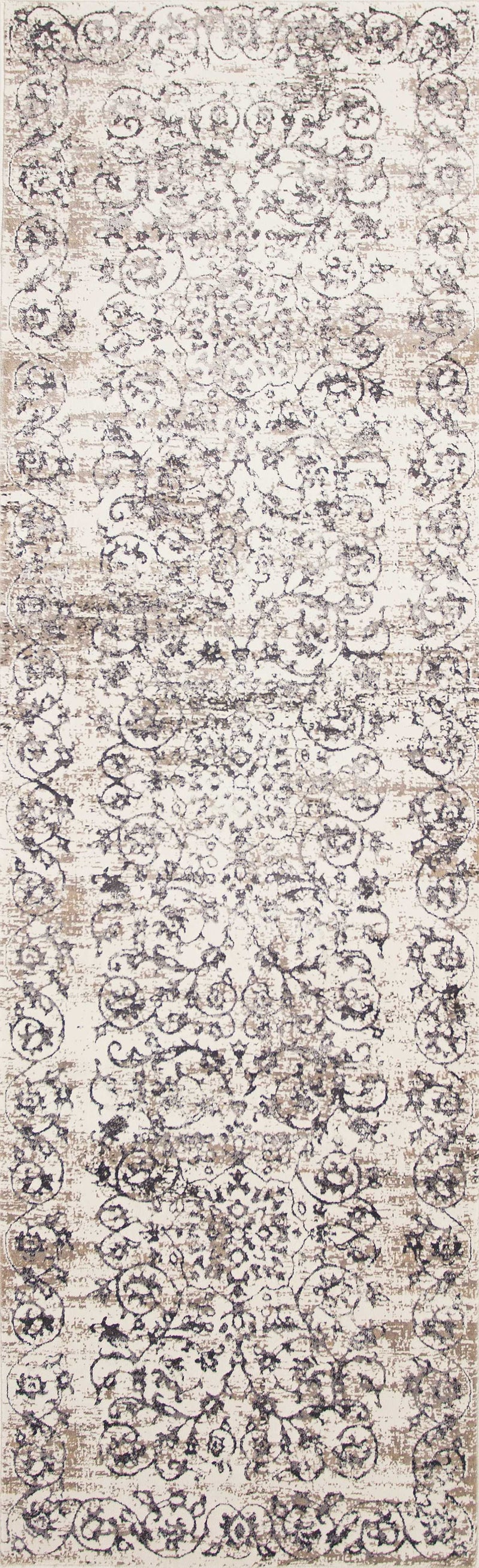 Rugs Kitchen Runner Rugs - 2'2" x 6'11" Runner Polypropylene Ivory/Grey Area Rug HomeRoots