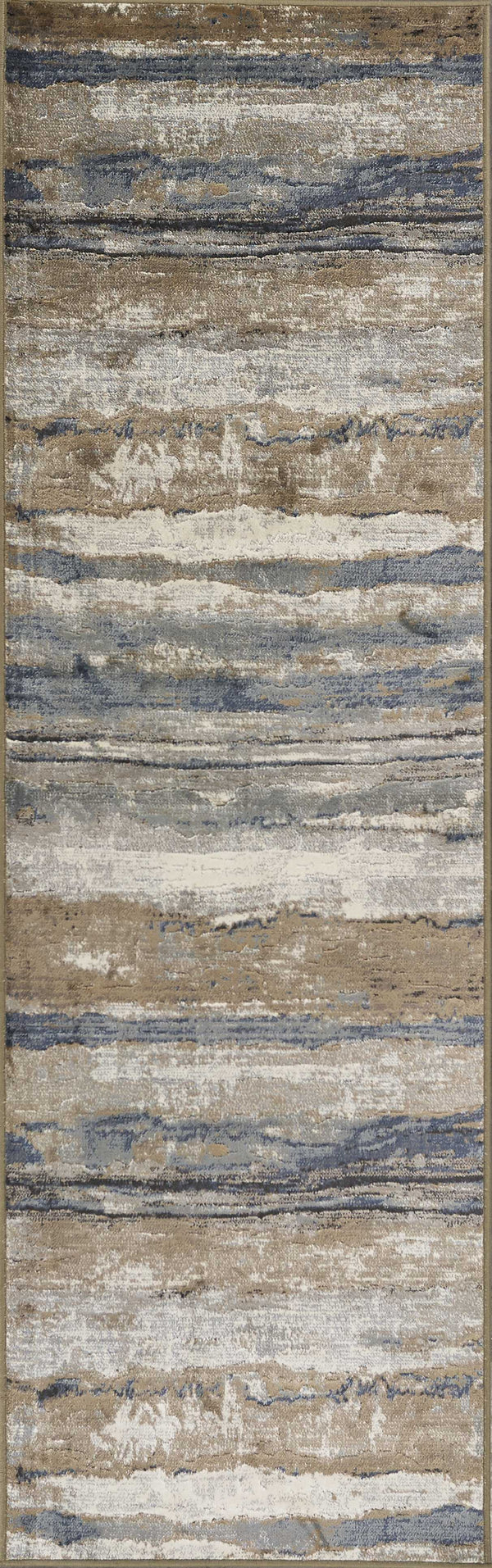 Rugs Kitchen Runner Rugs - 2'2"X 6'11" Runner Viscose Ivory/Blue Area Rug HomeRoots