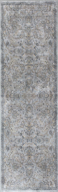 Rugs Kitchen Runner Rugs - 2'2"X 6'11" Runner Viscose Silver/Blue Area Rug HomeRoots