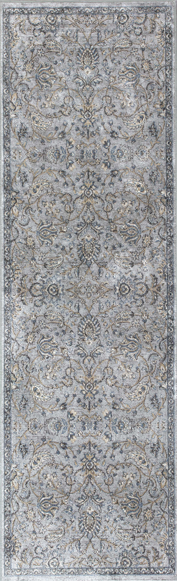Rugs Kitchen Runner Rugs - 2'2"X 6'11" Runner Viscose Silver/Blue Area Rug HomeRoots