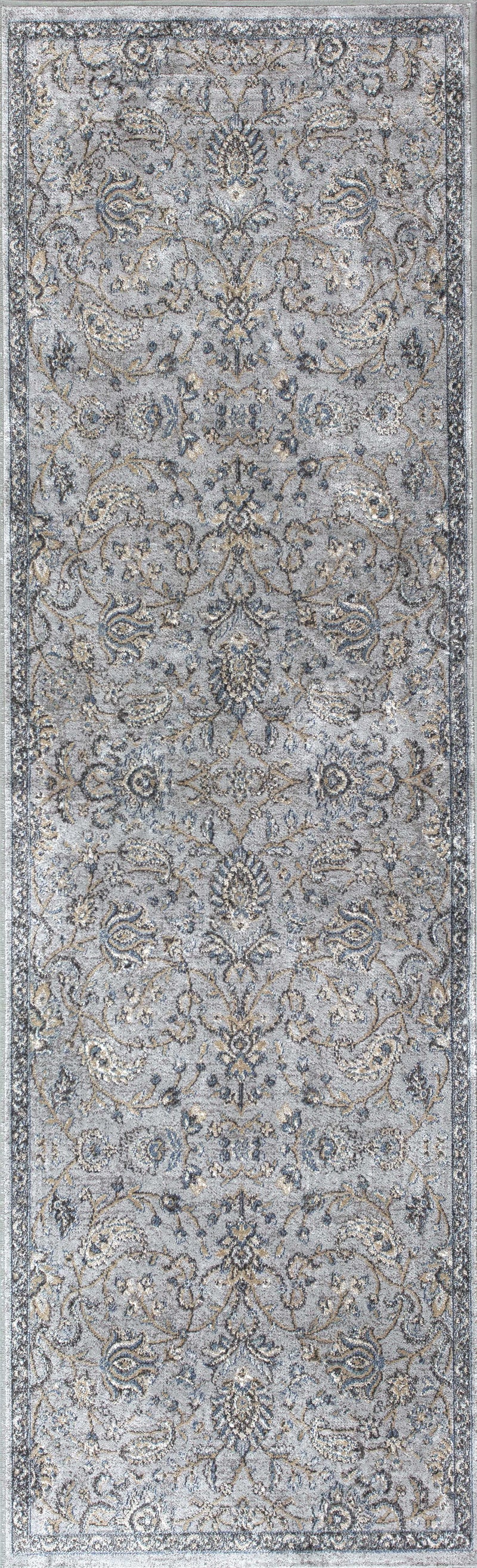 Rugs Kitchen Runner Rugs - 2'2"X 6'11" Runner Viscose Silver/Blue Area Rug HomeRoots