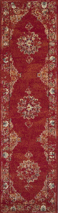 Rugs Kitchen Runner Rugs - 2'2" x 7'10" Runner Polypropylene Burnt Red Area Rug HomeRoots