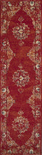 Rugs Kitchen Runner Rugs - 2'2" x 7'10" Runner Polypropylene Burnt Red Area Rug HomeRoots
