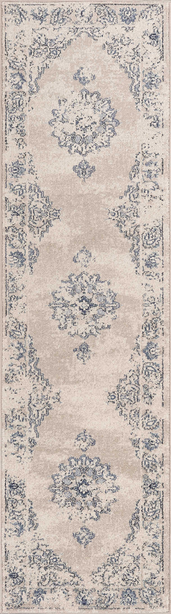 Rugs Kitchen Runner Rugs - 2'2" x 7'10" Runner Polypropylene Sky Blue Area Rug HomeRoots