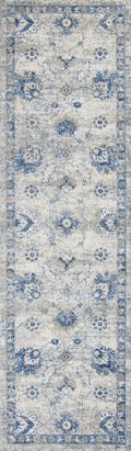 Rugs Kitchen Runner Rugs - 2'2" x 7'6" Runner Polypropylene Grey/Blue Area Rug HomeRoots