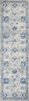 Rugs Kitchen Runner Rugs - 2'2" x 7'6" Runner Polypropylene Grey/Blue Area Rug HomeRoots