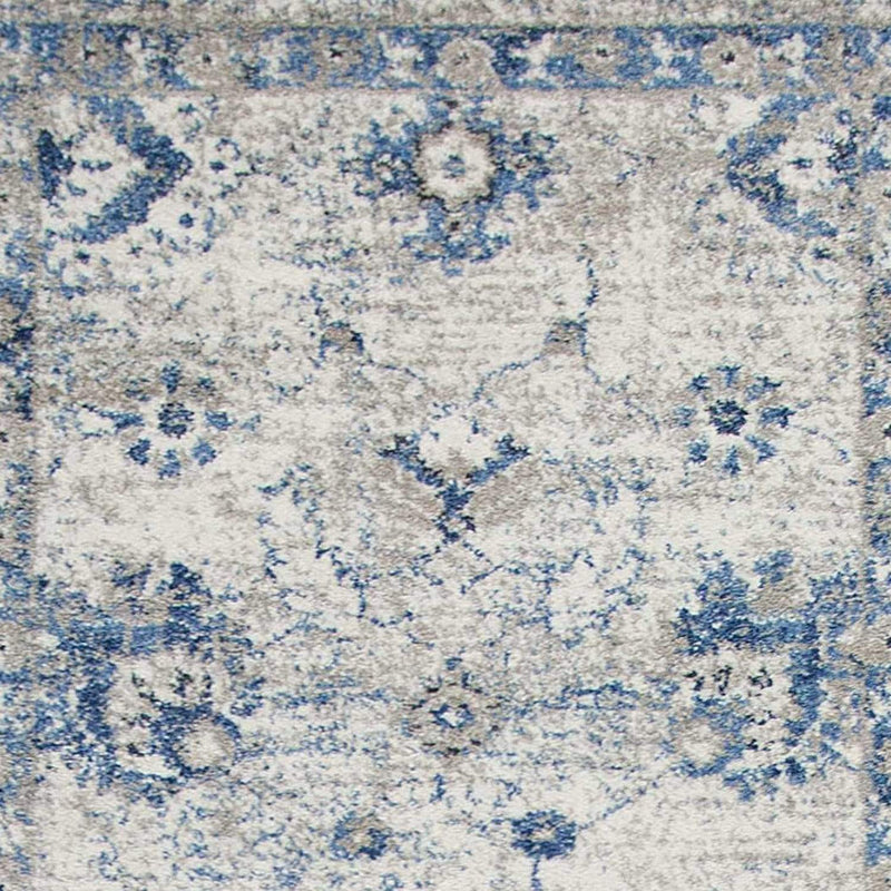 Rugs Kitchen Runner Rugs - 2'2" x 7'6" Runner Polypropylene Grey/Blue Area Rug HomeRoots