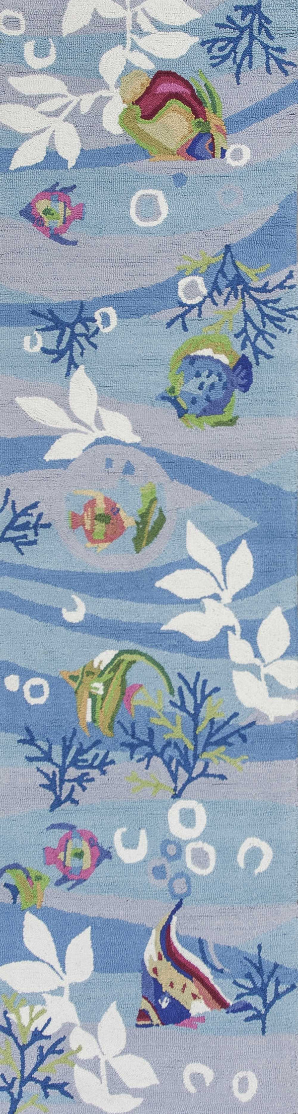 Rugs Kitchen Runner Rugs 2' x 7'6" Runner Polyester Blue Area Rug 3708 HomeRoots