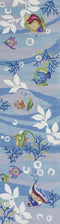 Rugs Kitchen Runner Rugs 2' x 7'6" Runner Polyester Blue Area Rug 3708 HomeRoots