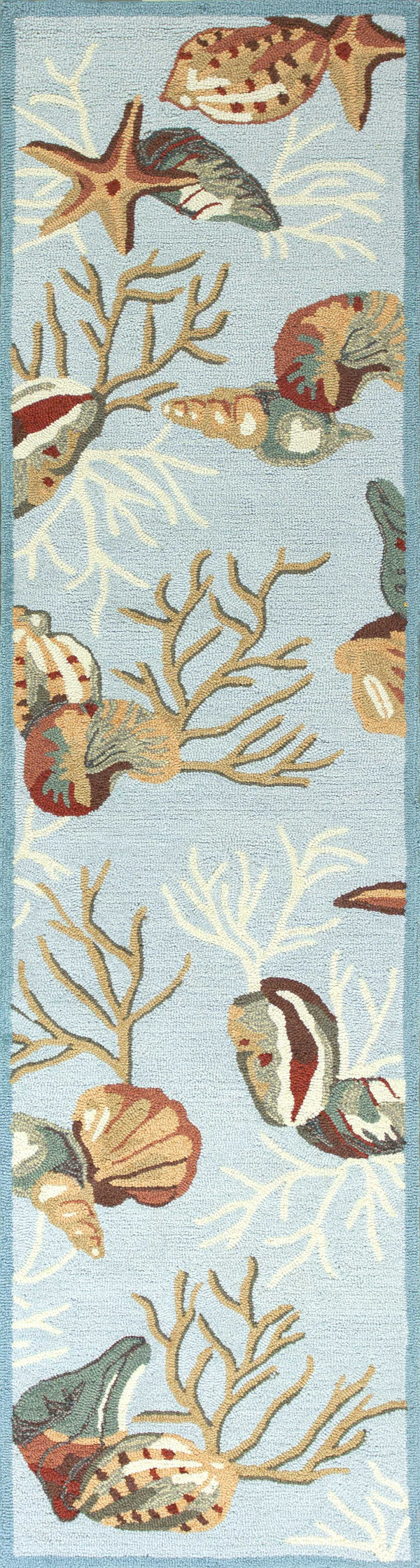 Rugs Kitchen Runner Rugs 2' x 7'6" Runner Polyester Blue Area Rug 3709 HomeRoots