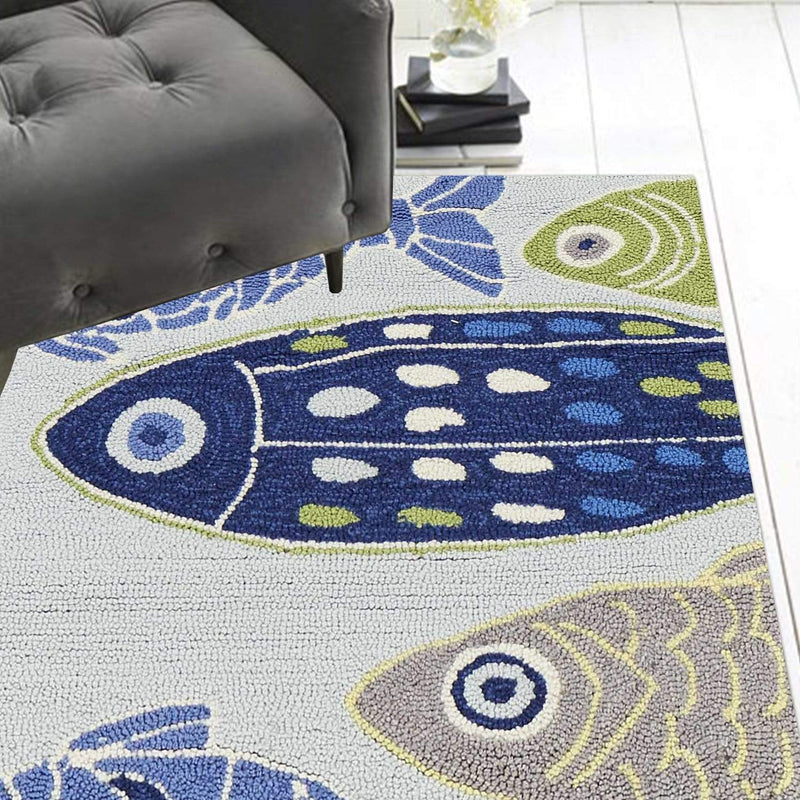 Rugs Kitchen Runner Rugs - 2' x 7'6" Runner Polyester Light Blue Area Rug HomeRoots