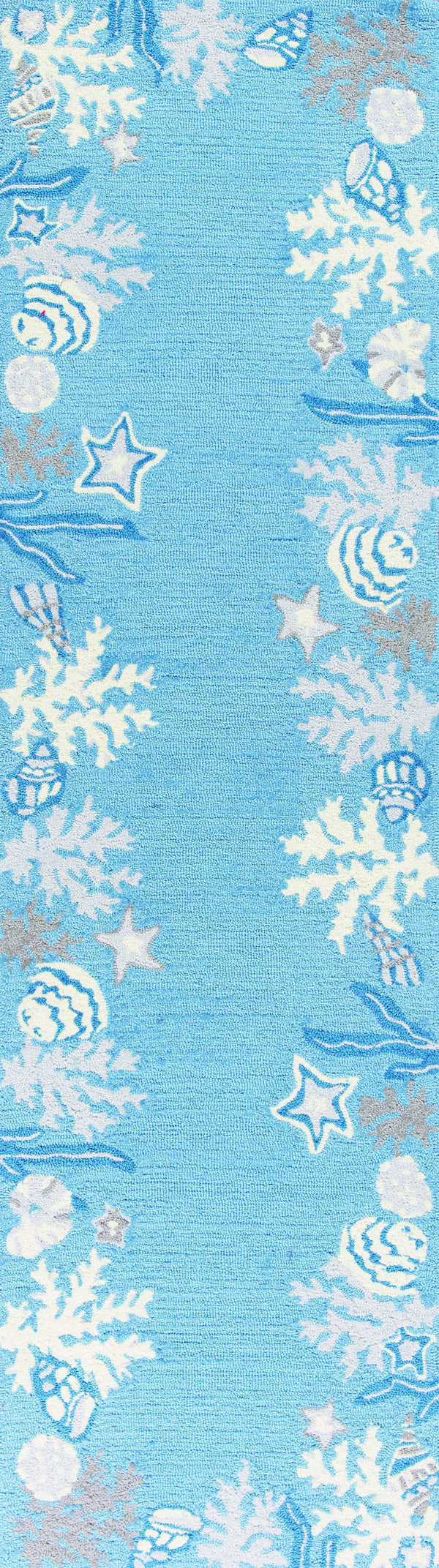 Rugs Kitchen Runner Rugs - 2' x 7'6" Runner Polyester Sea Blue Area Rug HomeRoots