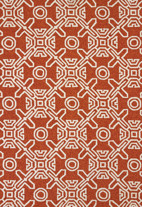 Rugs Large Area Rugs - 60" x 90" x 0.3" Terracotta Polypropylene Area Rug HomeRoots