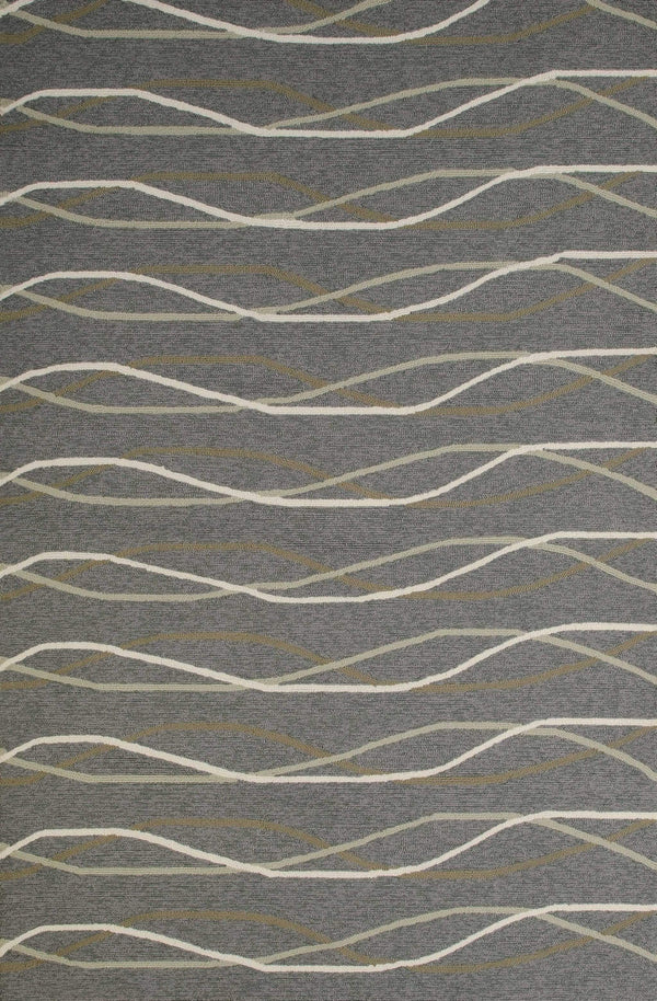 Rugs Large Area Rugs 94" x 118" x 0.47" Charcoal Olefin Oversize Rug 6872 HomeRoots