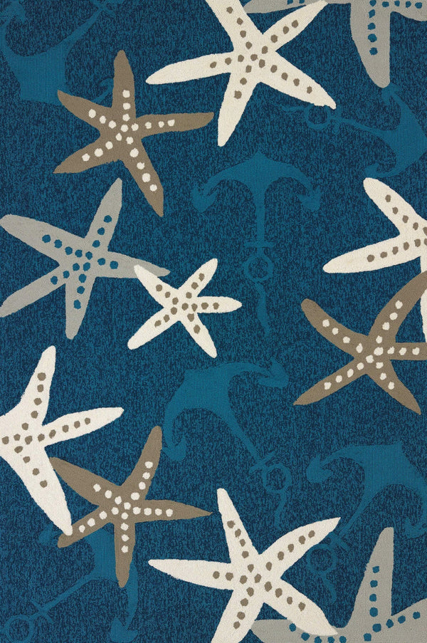 Rugs Large Area Rugs - 94" x 118" x 0.47" Cyan Olefin Oversize Rug HomeRoots