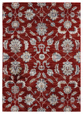 Rugs Large Area Rugs - 94" x 126" 0.79" Crimson Microfiber/Polyester Area Rug HomeRoots