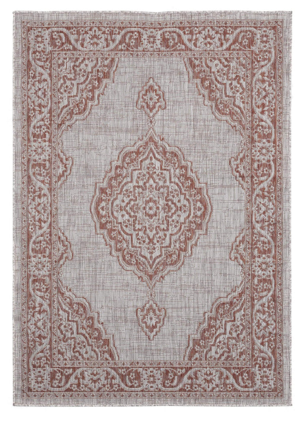 Rugs Large Area Rugs 94" x 126" x 0.04" Terracotta Polypropylene Oversize Rug 6894 HomeRoots