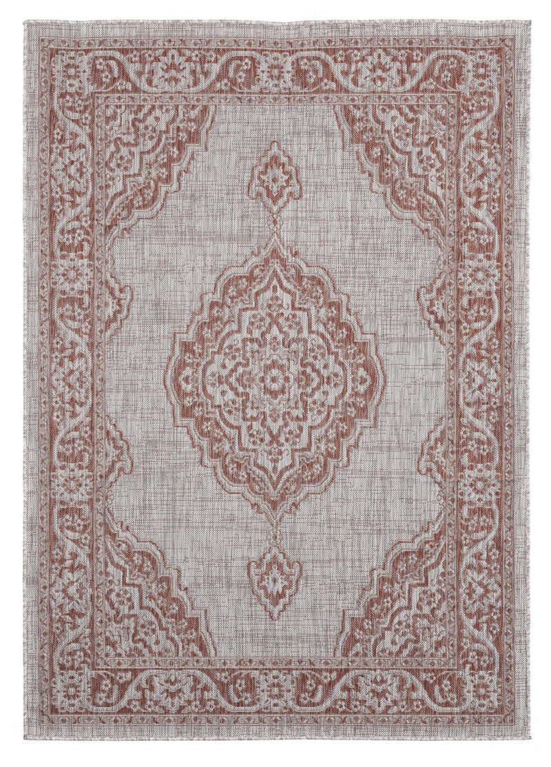 Rugs Large Area Rugs 94" x 126" x 0.04" Terracotta Polypropylene Oversize Rug 6894 HomeRoots