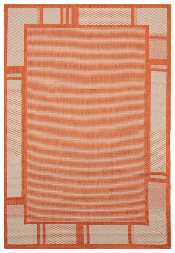 Rugs Large Area Rugs 94" x 126" x 0.04" Terracotta Polypropylene Oversize Rug 6940 HomeRoots