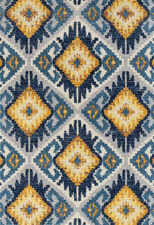 Rugs Large Area Rugs - 94" x 126" x 0.35" Midnight Olefin/Frieze Blue Oversize Rug HomeRoots