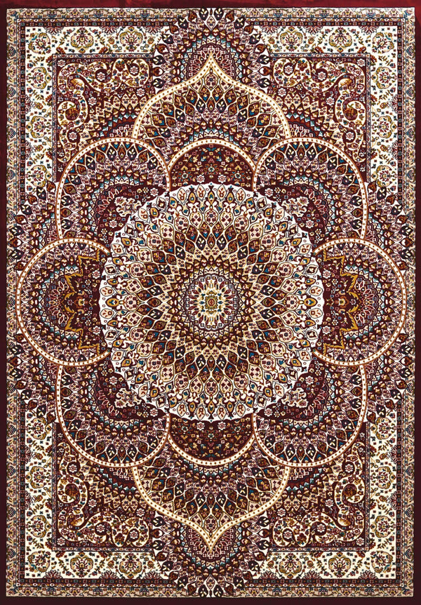 Rugs Large Area Rugs 94" x 126" x 0.39" Ruby Polyester Oversize Rug 6716 HomeRoots