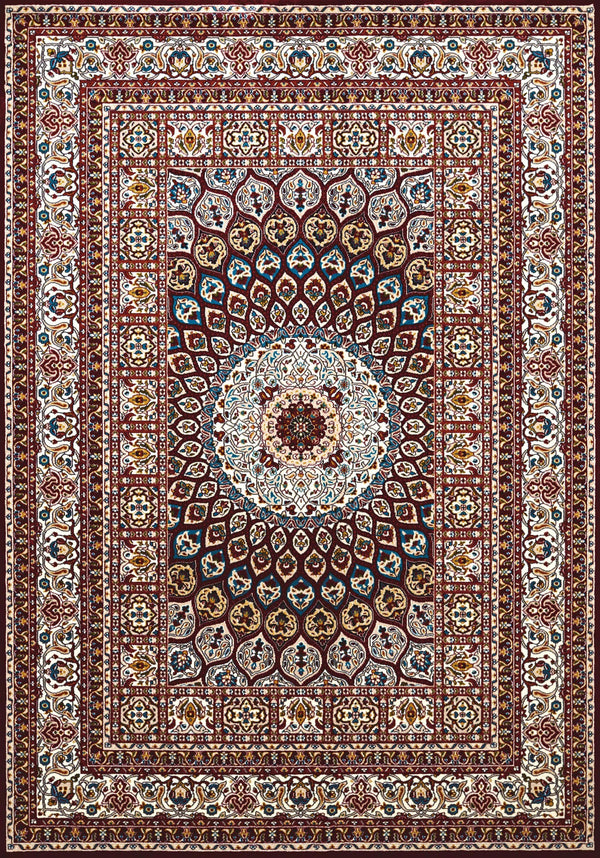 Rugs Large Area Rugs 94" x 126" x 0.39" Ruby Polyester Oversize Rug 6740 HomeRoots