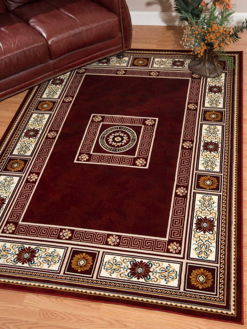 Rugs Large Area Rugs - 94" x 126" x 0.39" Ruby Polyester Oversize Rug HomeRoots