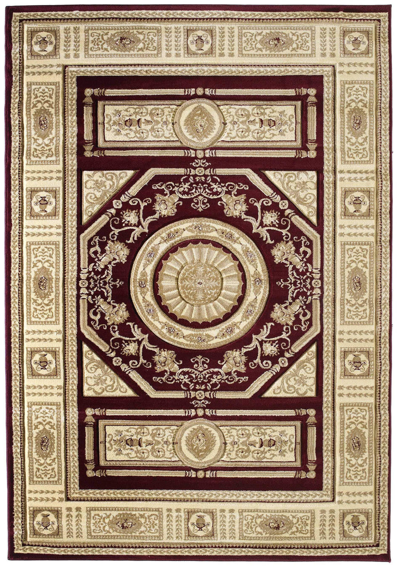 Rugs Large Area Rugs Cheap 94" x 126" x 0.47" Burgundy Polypropylene Oversize Rug 8475 HomeRoots
