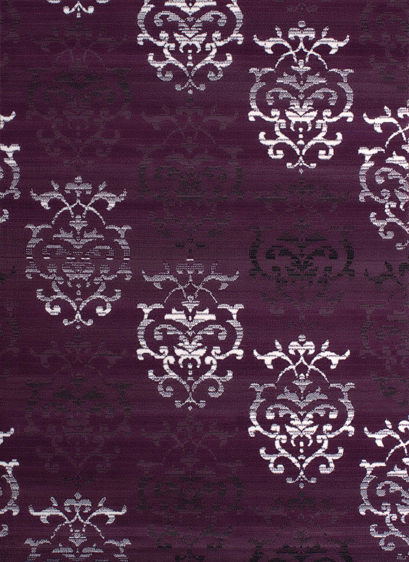 Rugs Large Living Room Rugs 94" x 126" x 0.31" Lilac Polypropylene Oversize Rug 8853 HomeRoots