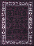 Rugs Large Living Room Rugs 94" x 126" x 0.31" Plum Polypropylene Oversize Rug 8829 HomeRoots