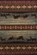 Rugs Large Living Room Rugs 94" x 126" x 0.47" Smoke Blue Polypropylene Oversize Rug 8980 HomeRoots