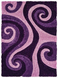 Rugs Large Living Room Rugs 94" x 126" x 1.2" Violet Polyester Oversize Rug 9192 HomeRoots