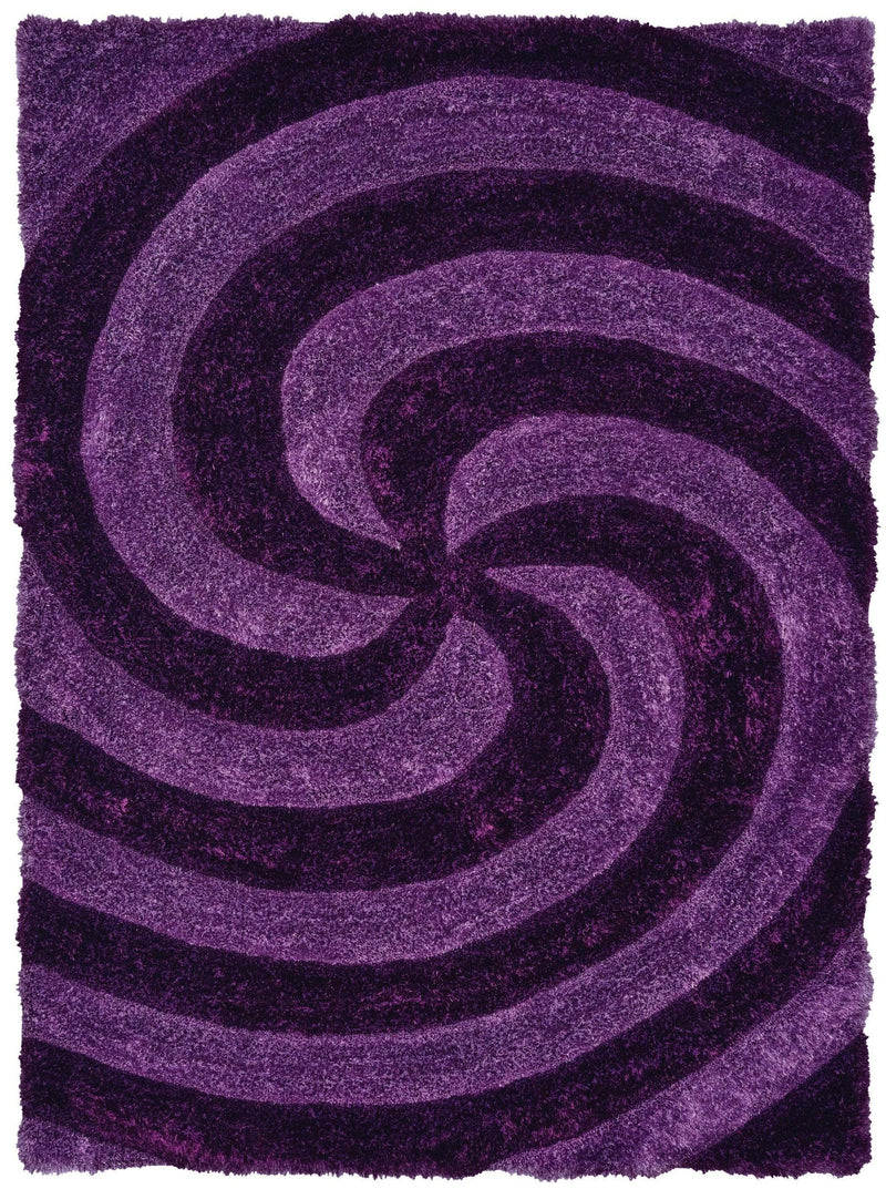 Rugs Large Living Room Rugs 94" x 126" x 1.2" Violet Polyester Oversize Rug 9231 HomeRoots