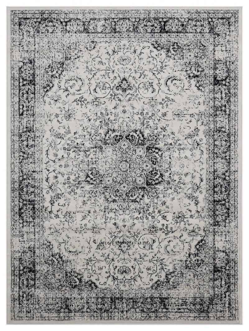 Rugs Large Rugs 94" x 126" x 0.31" Onyx Olefin Oversize Rug 8246 HomeRoots