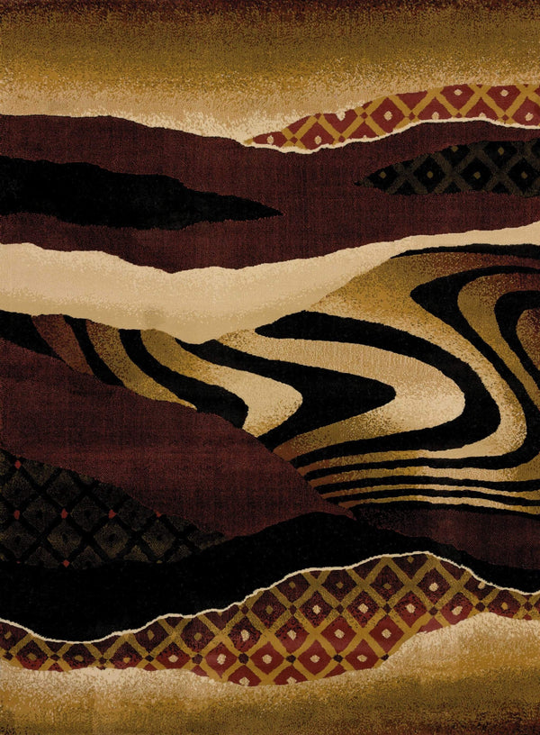 Rugs Large Rugs 94" x 126" x 0.4" Auburn Polypropylene Oversize Rug 8109 HomeRoots