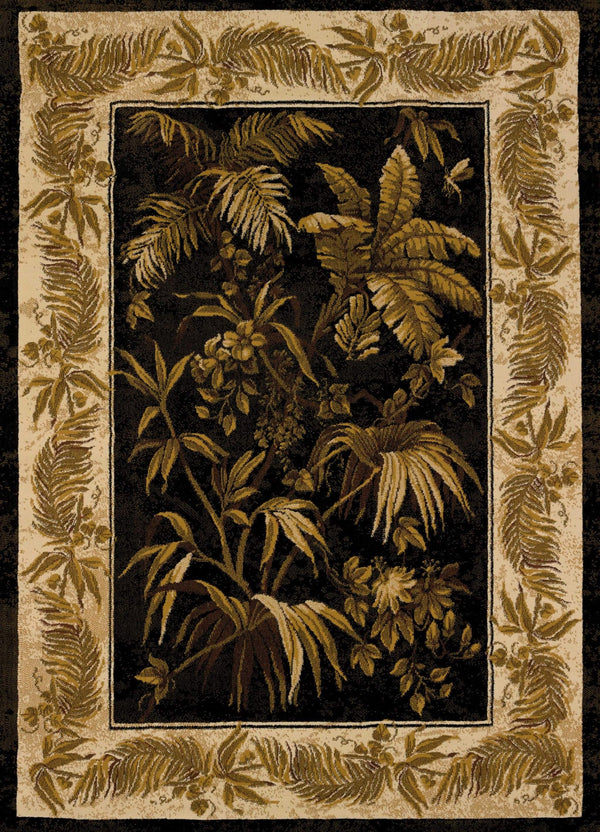 Rugs Large Rugs 94" x 126" x 0.4" Black Polypropylene Oversize Rug 8113 HomeRoots