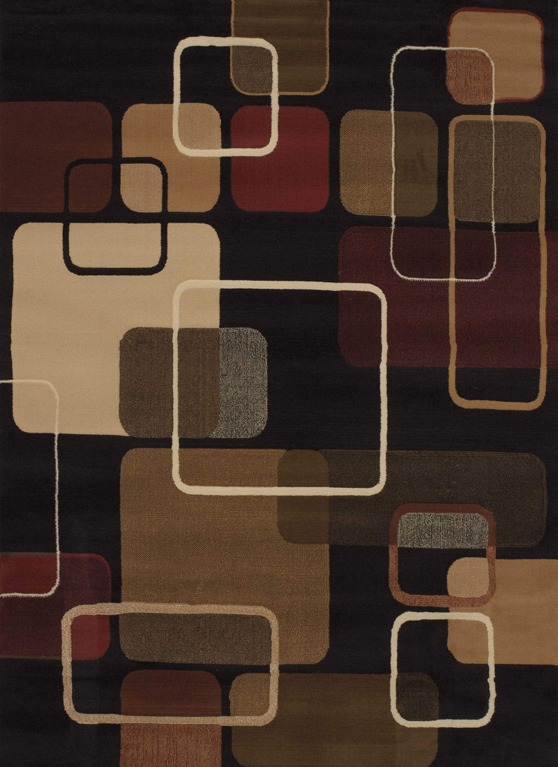 Rugs Large Rugs 94" x 126" x 0.4" Black Polypropylene Oversize Rug 8129 HomeRoots