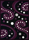 Rugs Large Rugs 94" x 126" x 0.4" Plum Olefin Oversize Rug 7660 HomeRoots