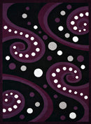 Rugs Large Rugs 94" x 126" x 0.4" Plum Olefin Oversize Rug 7660 HomeRoots